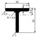 Profil T 35 x 35 x 4,5 mm válcovaný