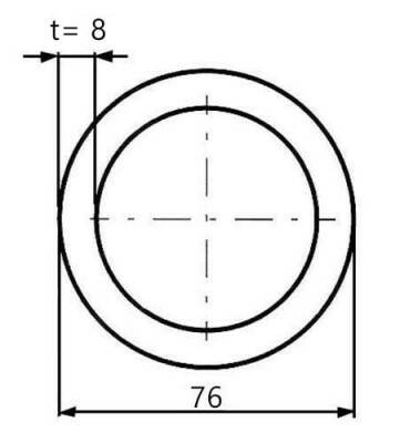 Trubka bezešvá 76 x 8 mm