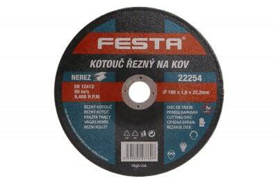 Kotouč řezný kov Festa – 180 × 1,6 × 22,2 mm