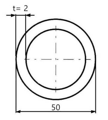 Trubka konstrukční 50 x 2 mm