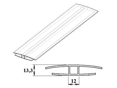 Profil H PC čirý – 10 mm / 6 m